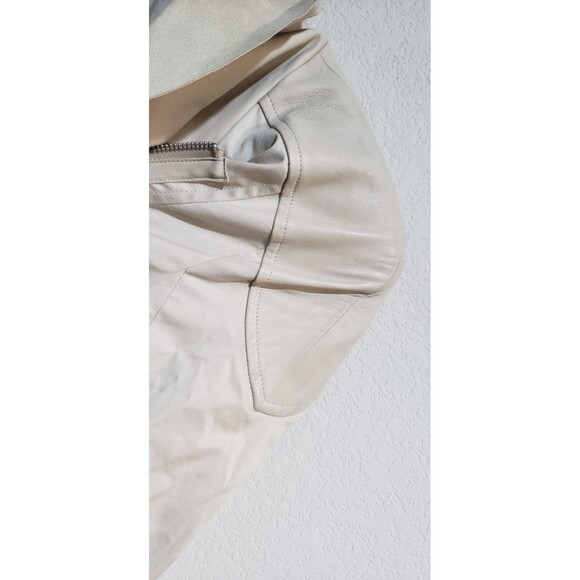 Alice + Olivia 'Stephan' Stretch Cotton & Leather Jacket Size S - Picture 8 of 16